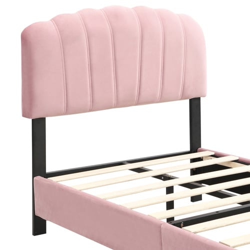EvieHome Alessia Velvet Single Bed | Temple & Webster